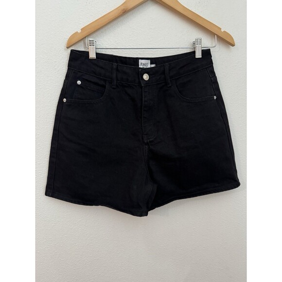 Princess Polly Womens 6 Shorts Black Denim High Rise Shorts 5 Pocket NWOT - Picture 1 of 7
